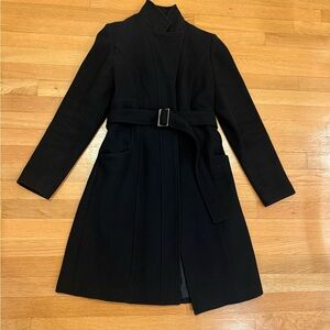 Reiss Black Wool Winter Coat, Size M